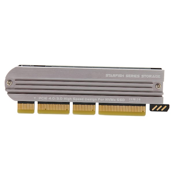M.2 NVMe SSD til PCIe-adapter PCIe 4.0 aluminiumlegering Plug and Play M.2 PCIe-adapterkort for stasjonær X16-spor