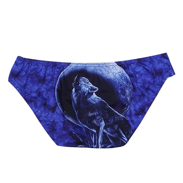 Menns sexy morsomme 3D-ulvetrykte truser blå blue M