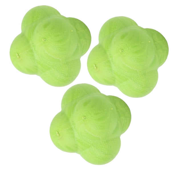 3 stk Hex Bounce Reaktion Bold TPR Koordination Refleks Øvelse Sport Fitness Træningsbold Grøn