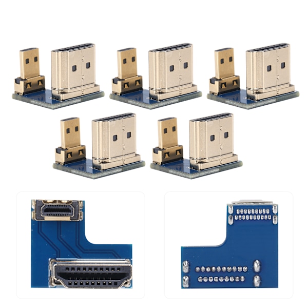 5st Micro för HDMI till High Definition Multimedia Interface Konverter Adapter Kontakt Passar Raspberry Pi 4B
