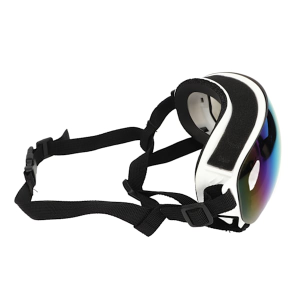 Hundesolbriller med UV-beskyttelse, vindtett, justerbare magnetiske dyrebriller med hvit ramme for mellomstore og store hunder, røde linser