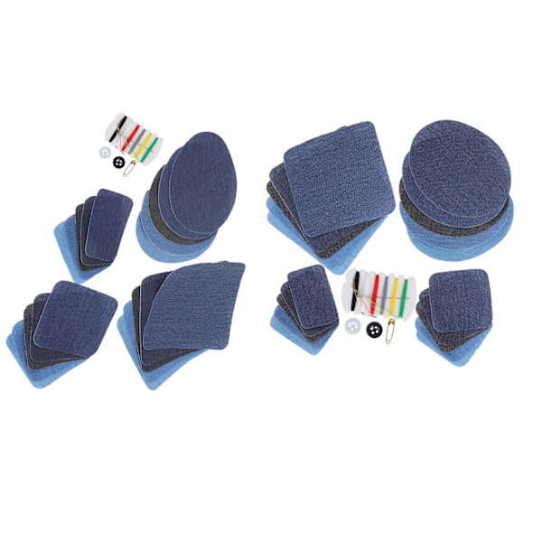 Denim skuren bit stryka på jeans Reparation Patch Armbåge Knä Kläder Patch Sytillbehör