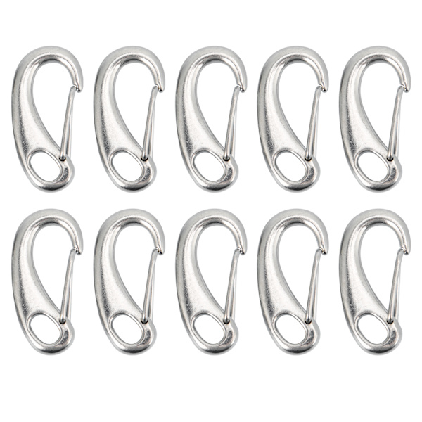 10 kpl 50 mm Heavy Duty Snap Rope Krok Ruostumaton Teräs Jousi Snap Krok Clip Merikvaliteetti Karabiini