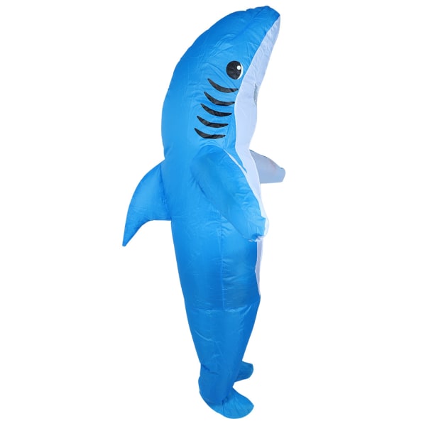 Innovativ 190T vandtæt polyesterklud oppusteligt kostume til festivaler Halloween festblå hajer form X128