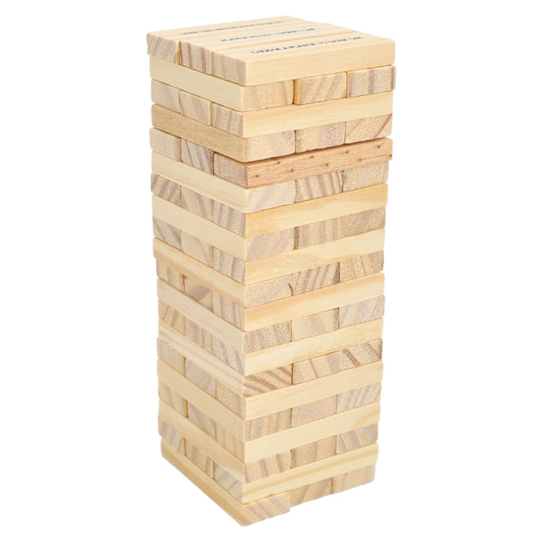 Træ Tumbling Tower Drikkespil Klassisk Stabling Blokke Sjov Husfest Spil med 4 Drikkekopper