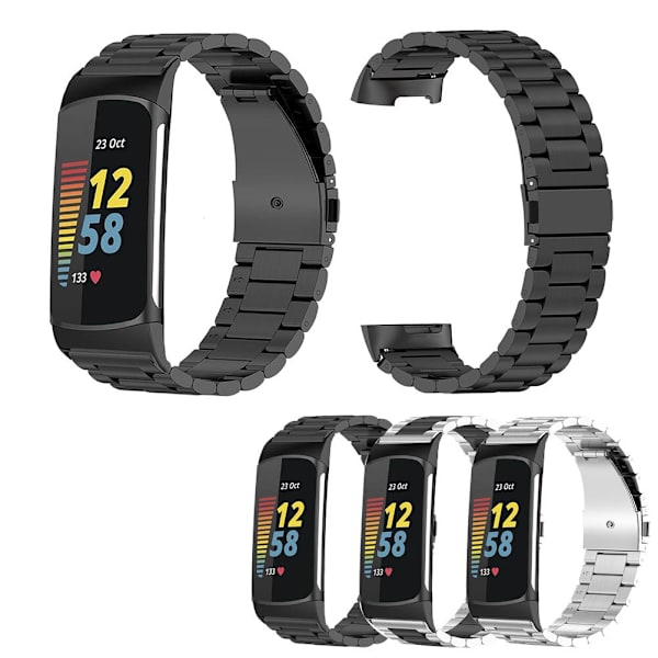 Ruostumattomasta teräksestä valmistettu ranneke Fitbit Charge 5:lle, Classic Quick Release -hihnat, työkalun mukana, miehille ja naisille