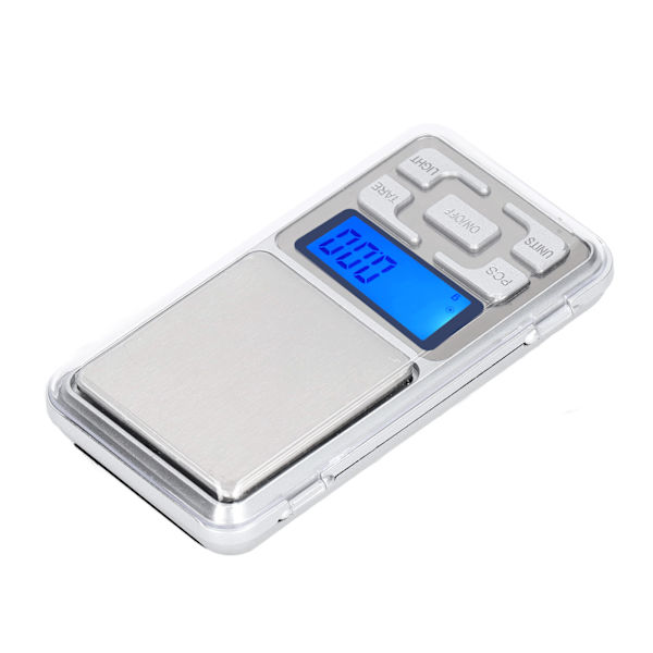 Mini elektronisk våg med hög precision multifunktionell fickvåg med LCD-skärm för matsmycken 200 g 0,01 g