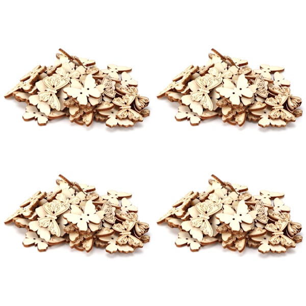 200 stk Butterfly Treknapper Gravering Fargerike Slitesterke Søte DIY-tilbehør for Syarbeid