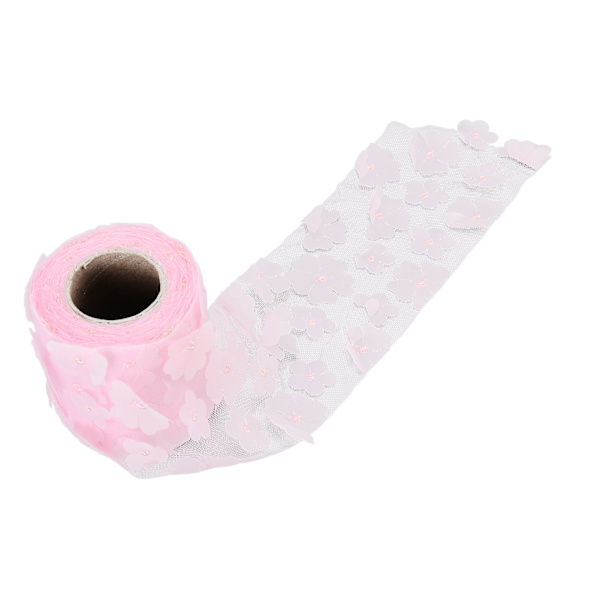 Blommor Tyllrullar 8cm 10yd Utsökt Ljus Vacker gör-det-själv flexibel bred applikation Tyllrullrulle TygRosa