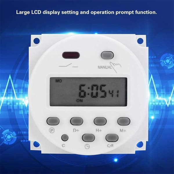 【NX】12V Mini LCD Digital LCD Strøm Ukentlig Timer Relébryter Digital