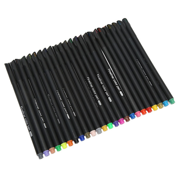 24 Fineliner färgpennor set 0,4 mm tunn spets 24 färger Akvarelldesign Micro Line Pens Precise Control Marker Pennor