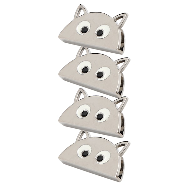 4 st Metallspännen Tecknad Halvcirkelmönster DIY Läder Bagagefäste Dekoration Silver B01-51-52055