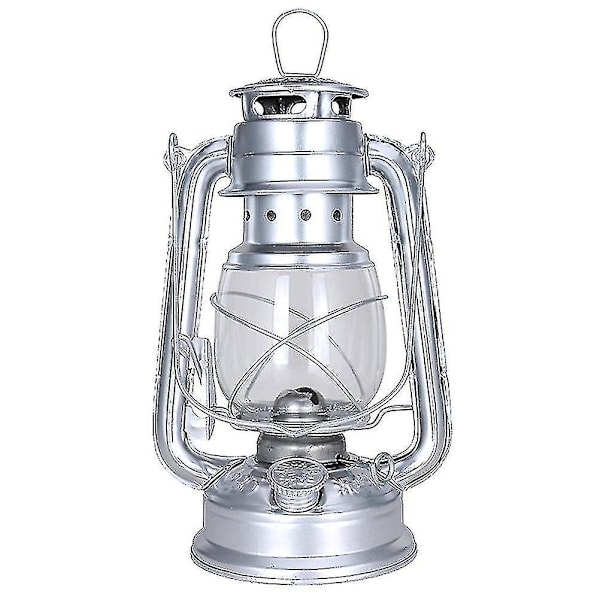 Retro Dimmable Kerosene Lantern 25cm Silver