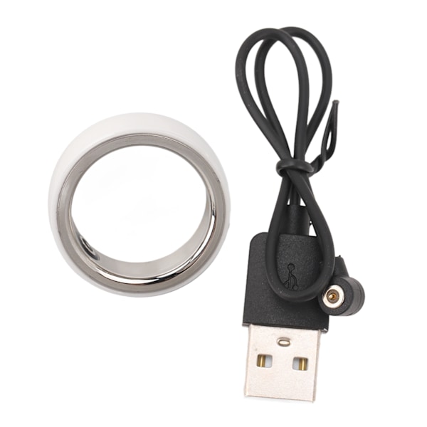 Smart Ring Vanntett Multifunksjonell Lett Sove Sports Monitor Fitness Ring for Menn Kvinner Trening Fritid Hvit Størrelse 20