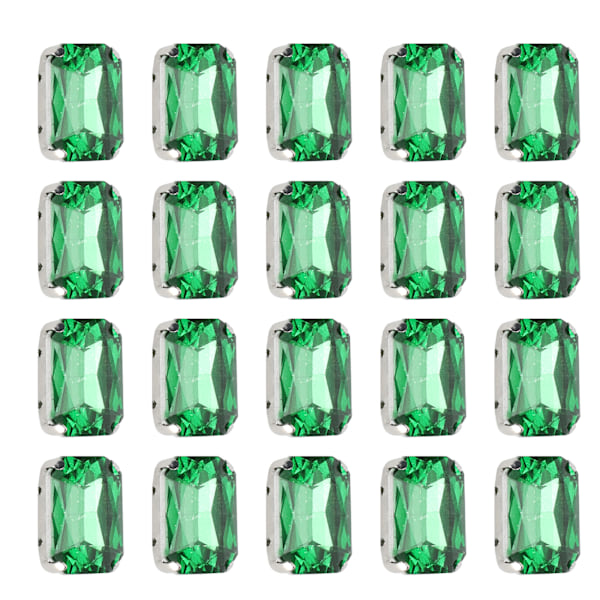 20st DIY Claw Diamonds Bröllopsklänning Retro Mode Hantverk Glas Kläder Dekorationer13 x 18mm Turkos rektangel Glas Claw Diamond