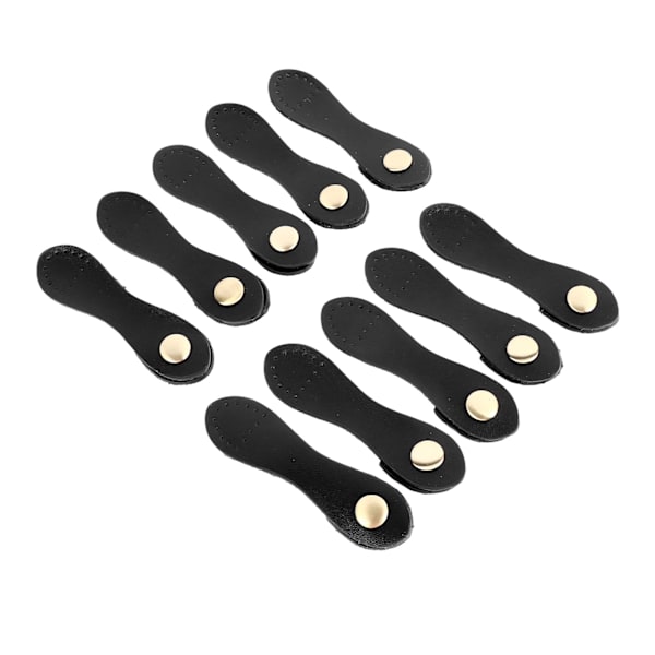 10 set Sy på läder Snap Spänne DIY Hantverk Mjuk äkta läder handväska Flikförslutningar för Craft Bags Svart