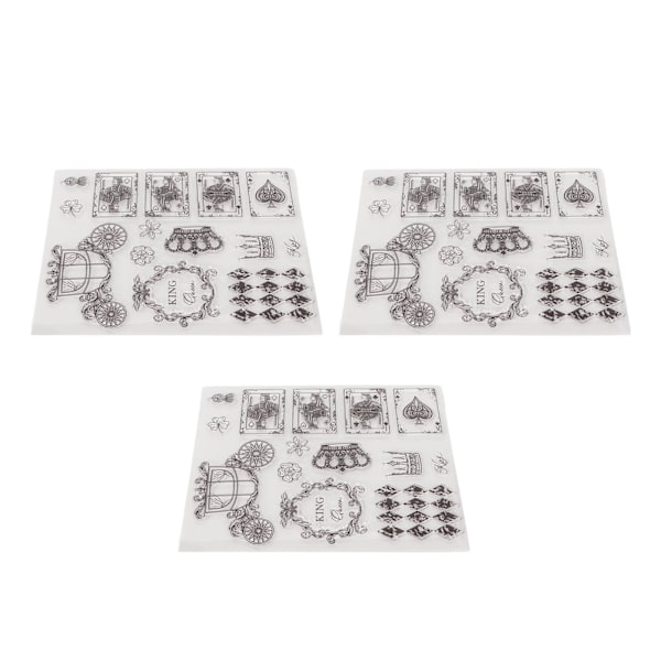 3 stk. klare stempler DIY Interessant Holdbar Gjenbrukbar TPR Materiale Transparent Utseende Preging Scrapbooking Verktøy