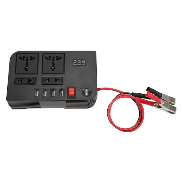 Strömomvandlare Modifierad Sinusvåg 12V till 220‑240V 600W Svart Inverter Universal för Bil