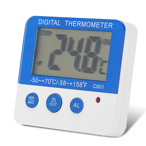 ABS Indendørs Udendørs Stor LCD-skærm Mini Alarm Termometer Fårgård Elektronisk Temperaturmåler