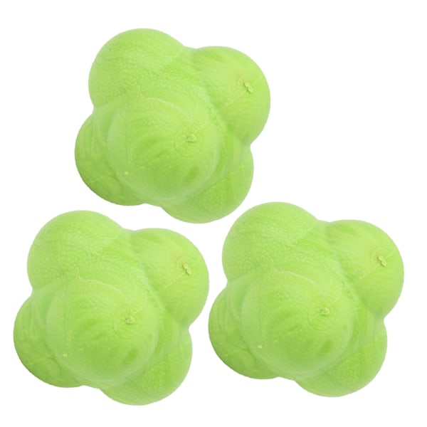 3 stk Hex Bounce Reaction Ball TPR Koordinasjon Refleks Trening Sport Fitness Treningskule Grønn