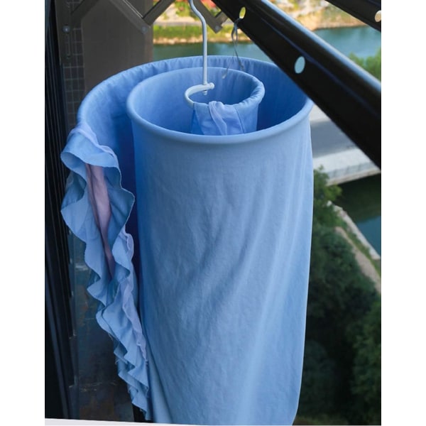 2-pack spiralformad hängare för filtar, soltorkade täcken, lakan, (rund)