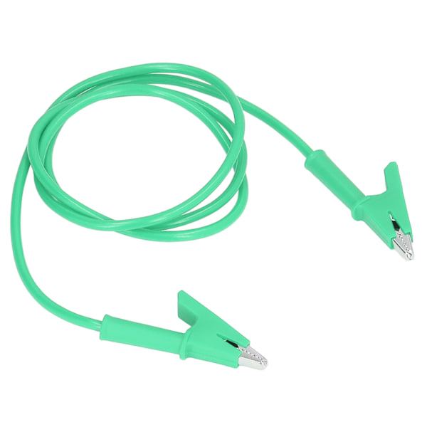 Krokodilleklemme Testledning Dobbelt Ender 10 mm Åbningstestledning Kabel til Batterifordøjer Grøn