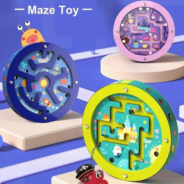 Maze Toy Educational Interactive Hand Eye Coordination Double Sides Rolling Ball Maze Game Toy For Entertainment Purple