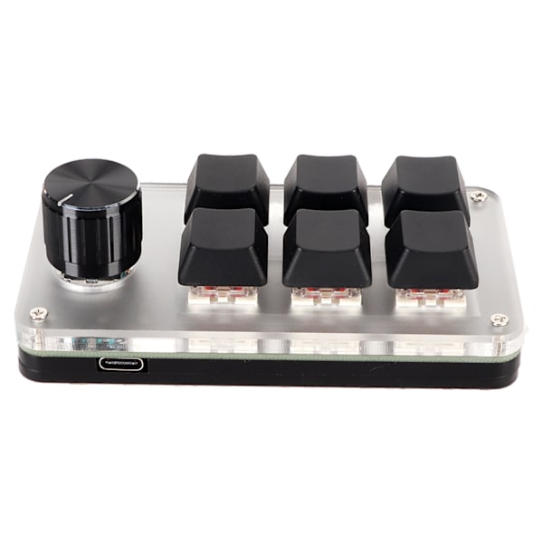 Rött Mekaniskt Makro-tangentbord Plug and Play Ergonomiskt Anpassade Knoppar USB Mini Tangentbord för Desktop PC 6 Tangenter 1 Knapp