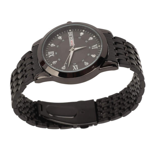 Herre-ur med Quartz-værk, Dag/Dato, Vandafvisende, Casual, Luksuriøst, Lysende, Mode, Dress-ur med Alloy-armbånd til Forretning, Sort