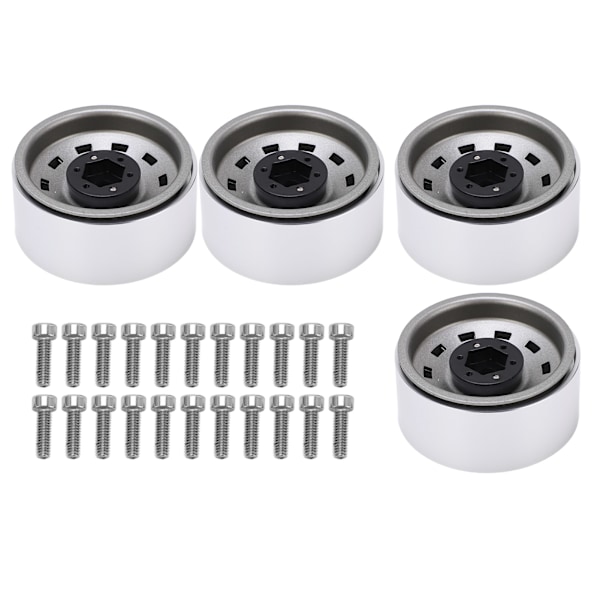 4st metall 1,9 tums hjulfälgar 10 fyrkantigt hål nav för AXIAL SCX10 1/10 RC klättring CartTitanium Färg