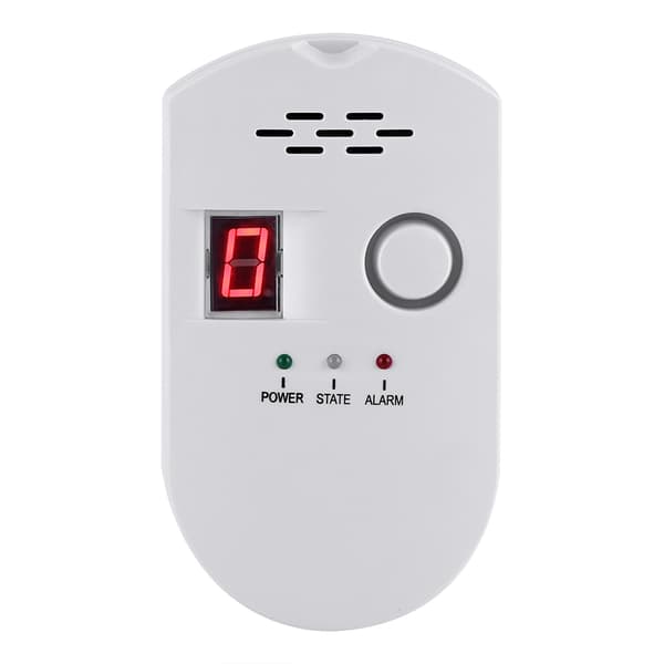 LCD LPG LNG Kull Naturgasslekkasje Sikkerhetsalarmsensor Advarselsdetektor (EU-plugg)