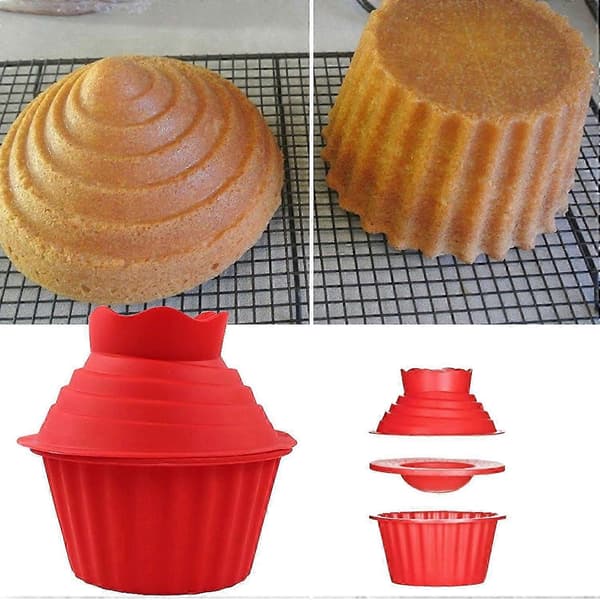 3-pak kæmpe silikone muffinform top muffins bagesæt bageform kagepyntværktøj