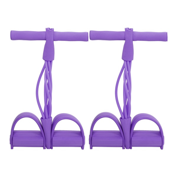 4 rør Elastisk trekktau Sitte opp Trening Pedal Motstandsband Yoga Stretching Treningsutstyr Lilla