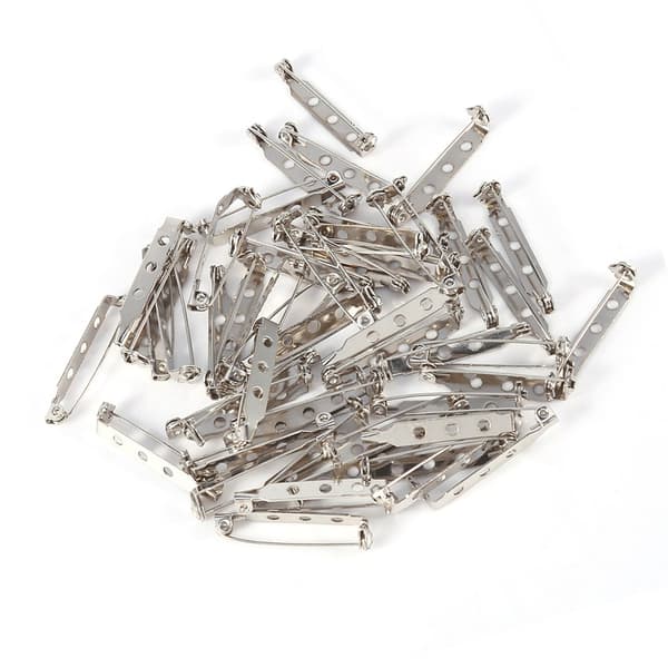 50 stk. Bar Pins Broche Lås Tilbage Sikkerhedsfanger Rullende DIY Håndværk 32mm