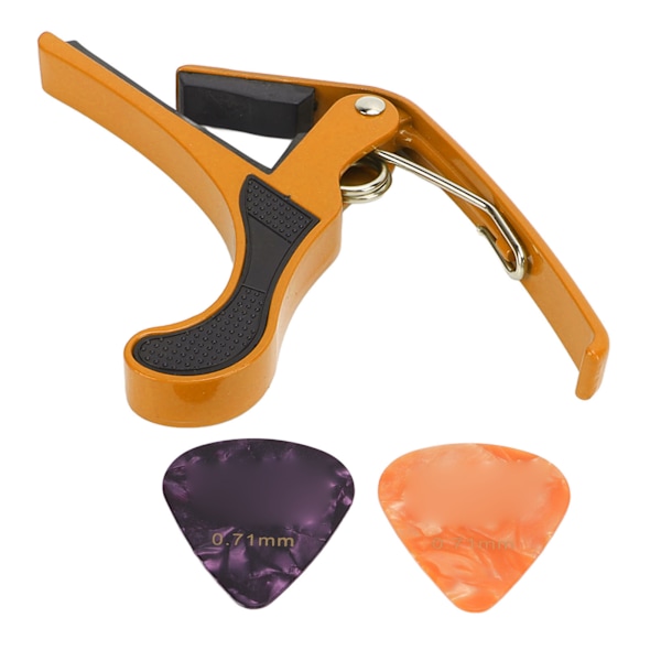 Gitarracapo Alloy Quick Release Elgitarracapo Sett med 2 ST Gitar Picks for Banjo Mandolin Gull