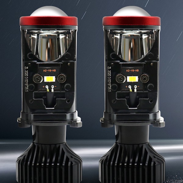2 stk H4 LED Forlygte Pære MINI Dobbelt Lys Super Lys Spotlight Forlygte Projektor Linse til Bil Motorcykel