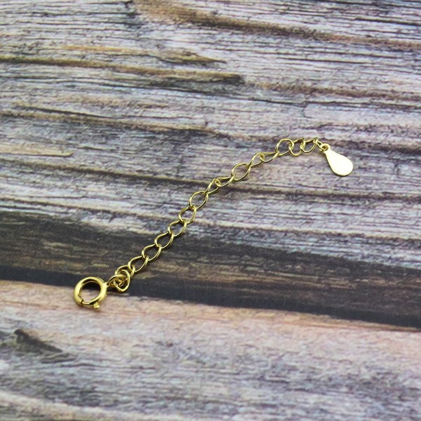 3 stk fjederlås kæde halskæde forlængelse til armbånd smykker fremstilling 18K forgyldt over 925 Sterling sølv 2 tommer