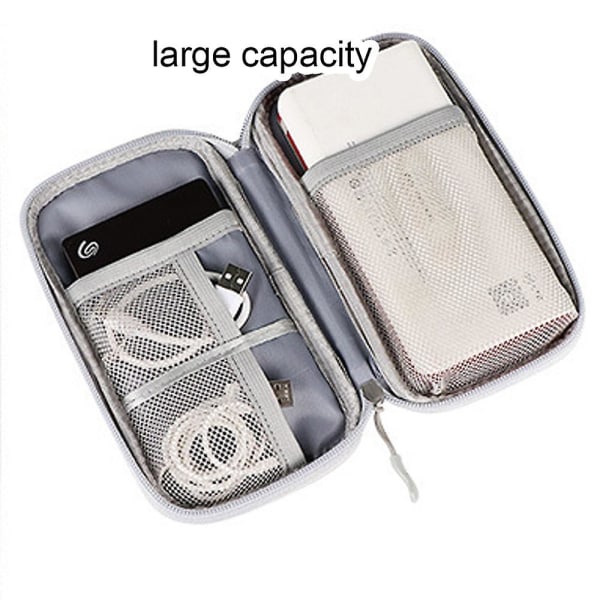 Liten resekabel organizer Bärbart case för elektroniska tillbehör för kabel, sladd, laddare, hörlurar, USB, sd-kort Style 1
