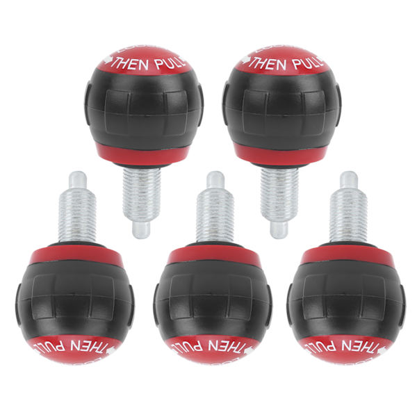 5 kpl 50x45 mm Fitness Pop Pull Pin -nuppi Irrotus Synteettinen pahvi Kahva Kuntoilu varaosat M16 Musta ja punainen