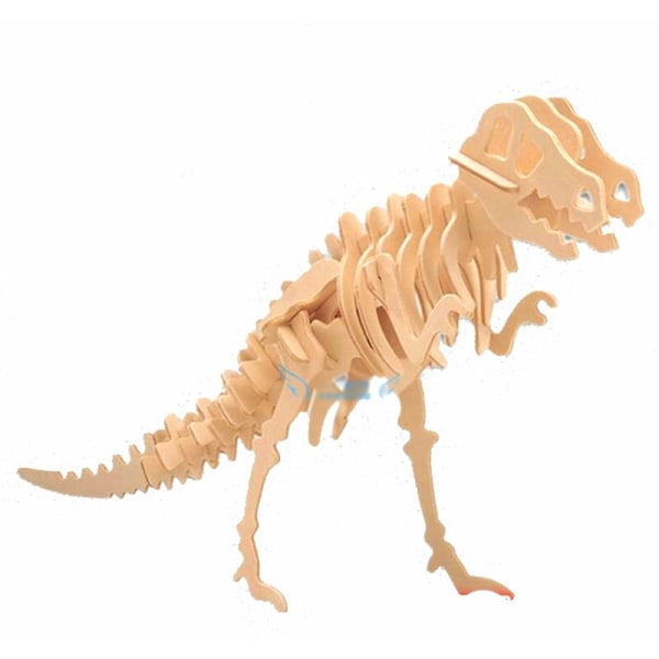 Tyrannosaurus dinosaurie 3D trä tredimensionell pussel byggblock modell  7454 | Fyndiq
