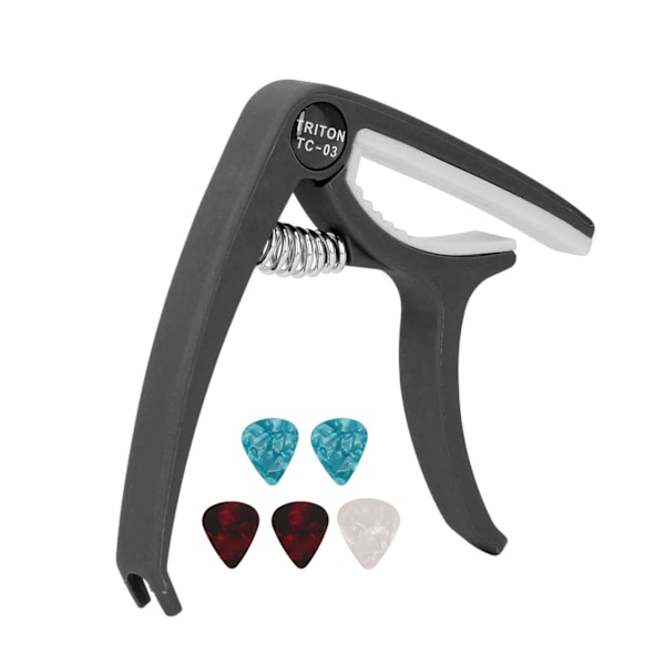 Elgitarr Capo ABS Quick Release Ukulele Gitarr Capo Set med 5 ST Gitarrspel för Mandolin Banjo Black