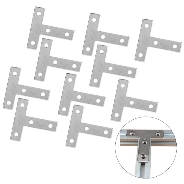 10 stk aluminiumprofiler Koblings-plate Karbonstål Koblingsbeslag 202020T-plate