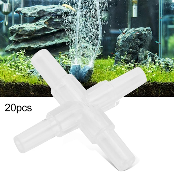 20 st akvarieadapter 4-vägs skarv för akvarieluftpump Rörslangkopplingskoppling