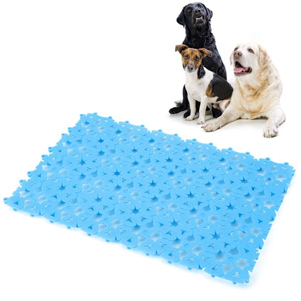 Hundekat Dyr måtte Plastforbundet hullet antislip puder til kæledyrsbur måtte badeværelsesgulv (blå)