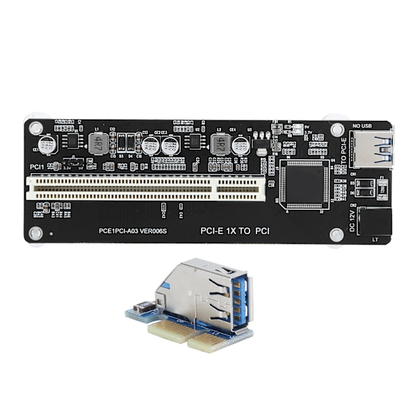 PCIE til Dobbelt PCI Adapter Resin Riser Udvidelseskort med 0,6 m Tilslutningskabel