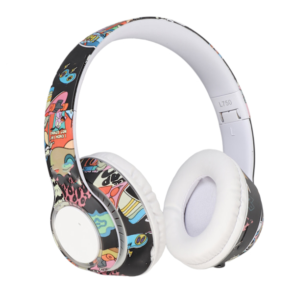 Graffiti Bluetooth-kuulokkeet HiFi-stereolla, sisäänrakennettu mikrofoni, muistikorttituki, linjatulo, langattomat kuulokkeet RGB-valolla PC:lle
