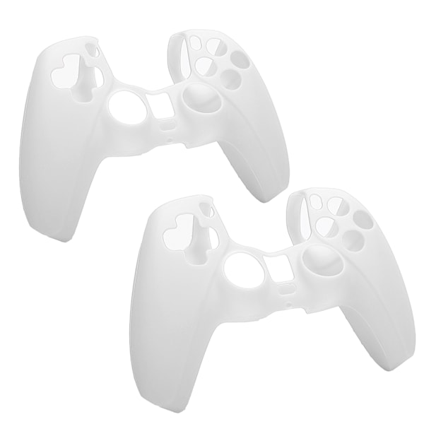 2 stk Silikondeksel Cover for PS5 Gamepad Støvtett Game Controller Skin Beskyttende Cover Hvit