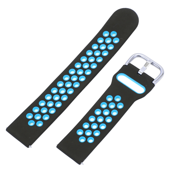 20 mm blødt silikone armbåndsrem Armbåndsbytning med lufthuller til Amazfit GTS 3 Sort Blå