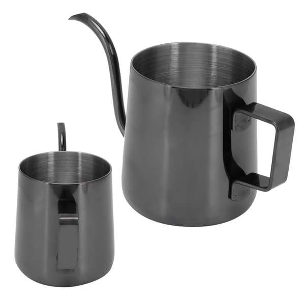 240 ml 304 rustfrit stål slank gryde Mini manuel kaffemaskine Kompatibel med hjemmerestaurant Lys Titanium Sort