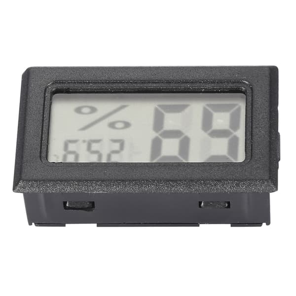 Digital LCD-hygrometer indendørs termometer luftfugtighedsmåler til hjem, kontor, drivhus (sort)